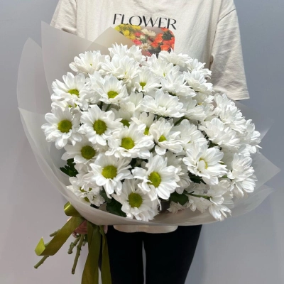 Букет «Летнее настроение» – свежесть белых хризантем Апатиты Мурманская область